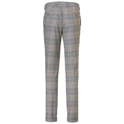 Henk ter Horst Belotti, pantaloni superstretch a scacchi Marrone