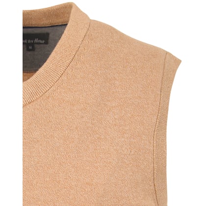 Henk ter Horst | Gilet Uomo Beige | 100% Cotone | Scollo a V | Vestibilità Modern Fit