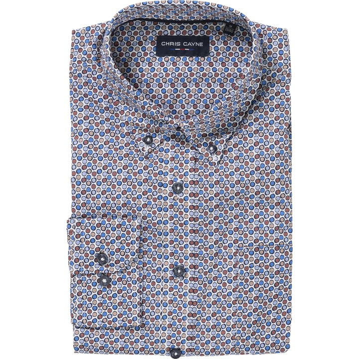Camicia casual Chris Cayne | Pois multicolore | Button down | 100% cotone