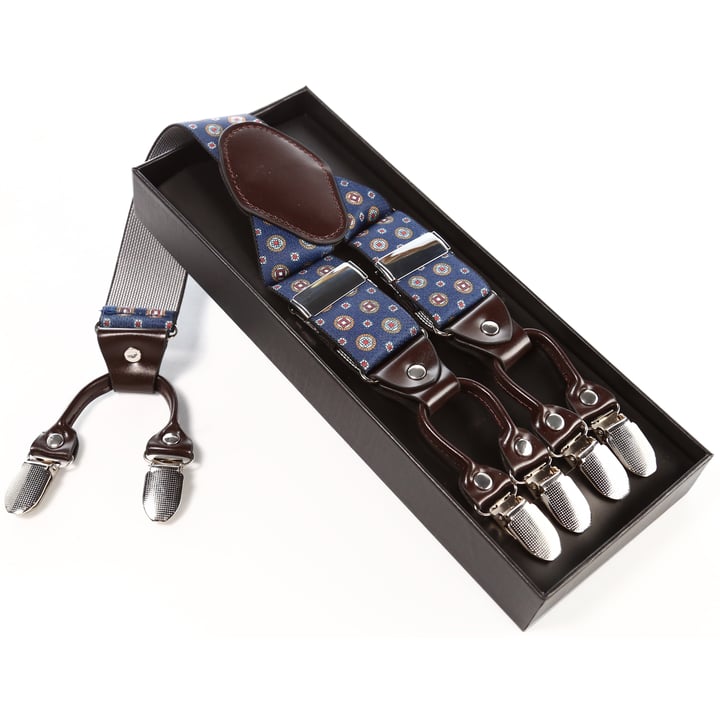 Bretelle navy con stampa