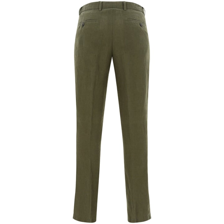 Pantaloni Henk ter Horst in lino vestibilità moderna Oliva