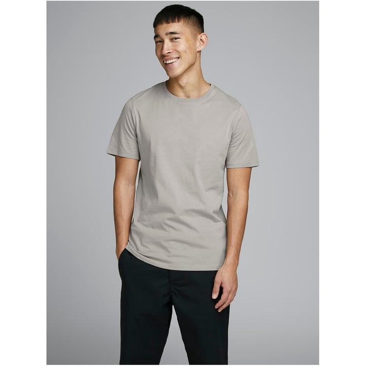 T-shirt Jack & Jones uni girocollo Grigio chiaro