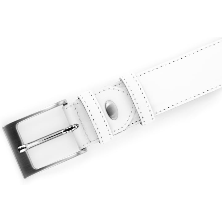 Exner cintura da uomo in pelle di vitello bianca