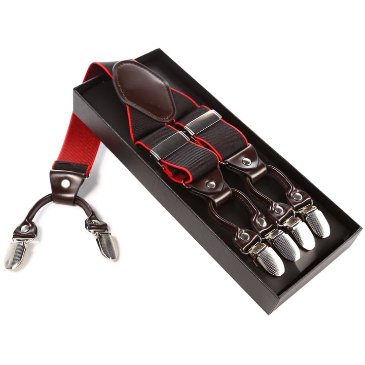 Bretelle nere bordo rosso nero