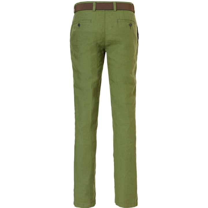 Pantaloni chino in lino Henk ter Horst con elastico in vita Verde