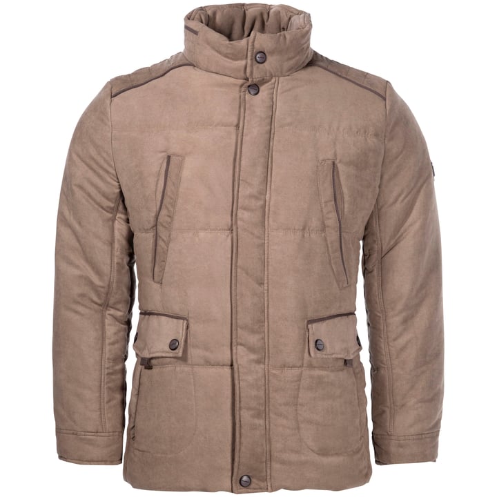 Cappotto invernale trapuntato in pelle scamosciata Sea Barrier Taupe