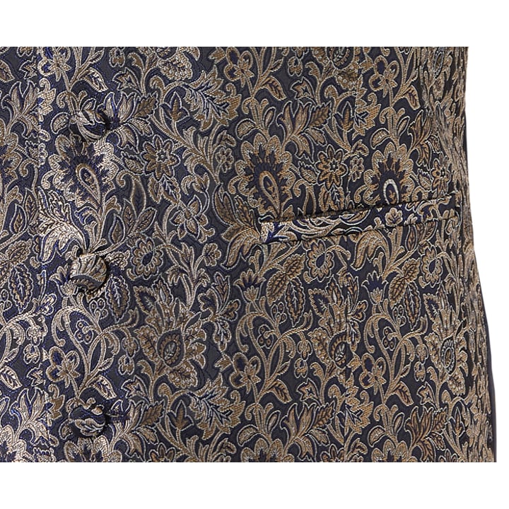 Wilvorst Gilet da sposa in jacquard floreale Bronzo