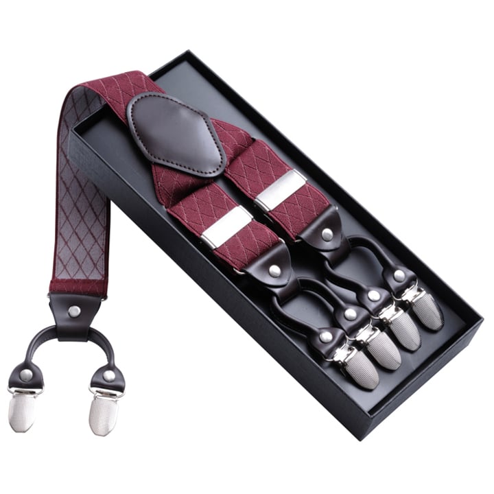 Bretelle con rombi delicatamente intessuti bordeaux