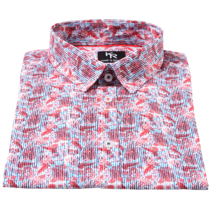 Kings Road camicia ampia a maniche corte stampa floreale rossa