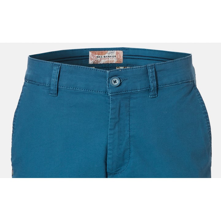 Sea Barrier pantaloncini chino da uomo in cotone stretch con struttura petrolio