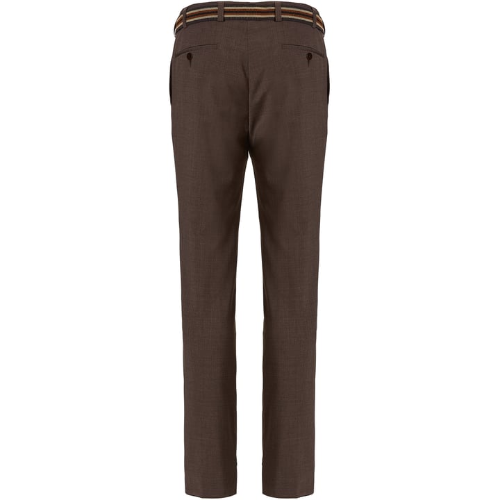 Henk ter Horst pantaloni classici in lana Terlenka stretch marrone