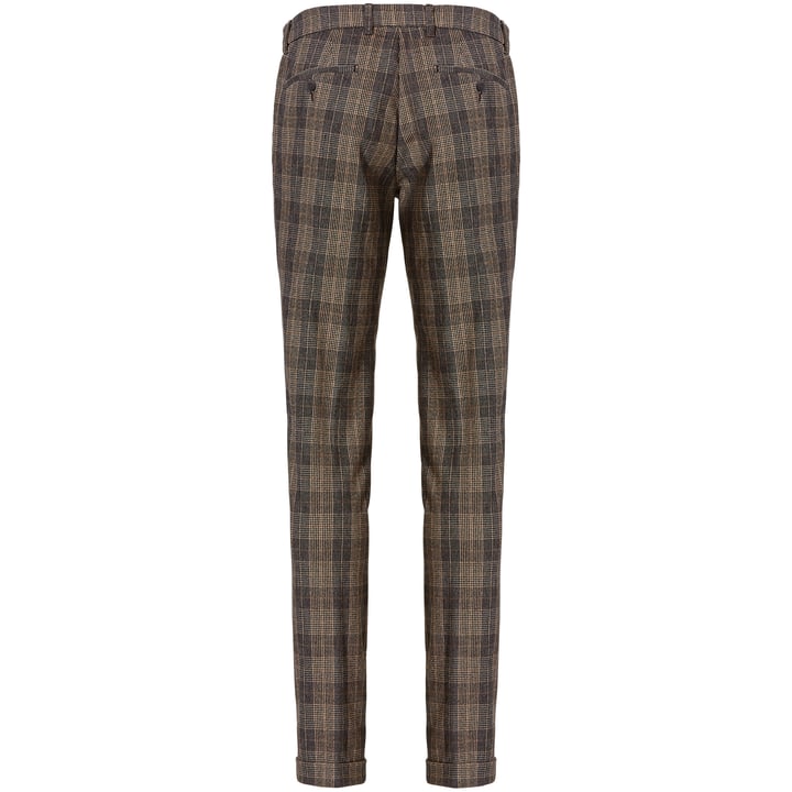 Henk ter Horst Belotti pantaloni superstretch a quadri marrone