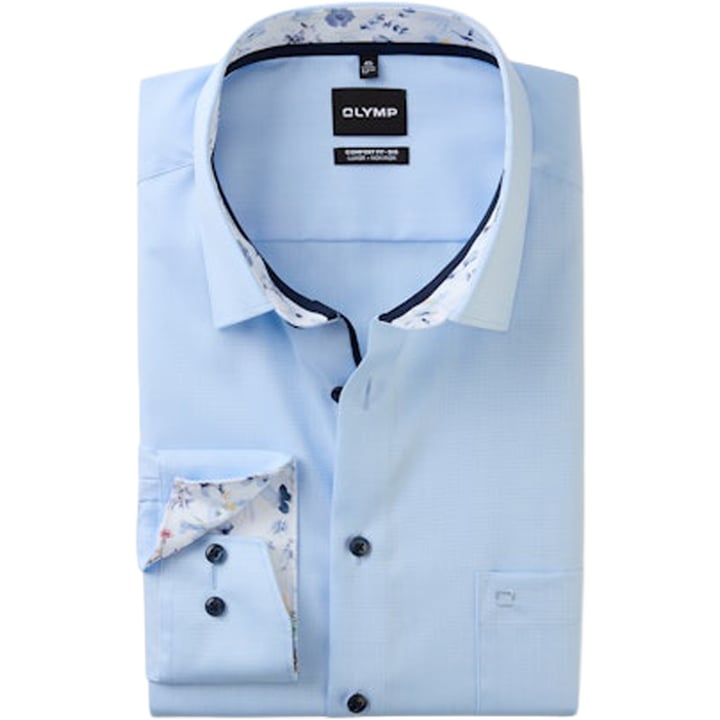 Camicia Olymp Luxor | Comfort fit | Manica lunga | Azzurro chiaro | No stiro | 100% Cotone