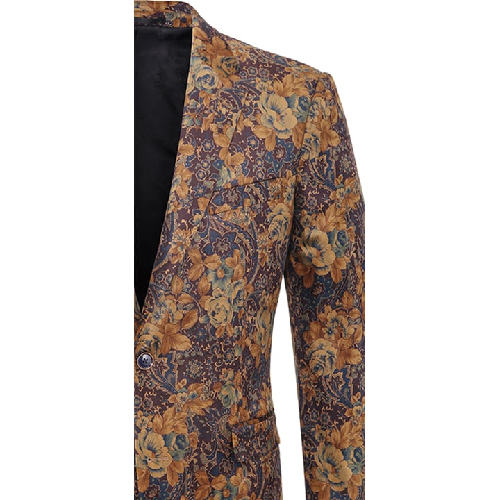 Giacca velvet stampa floreale Henk ter Horst marrone ruggine