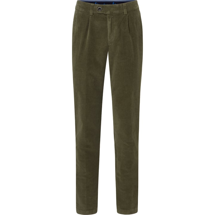 Henk ter Horst pantaloni chino stretch in velluto a coste di cotone con pinces verde