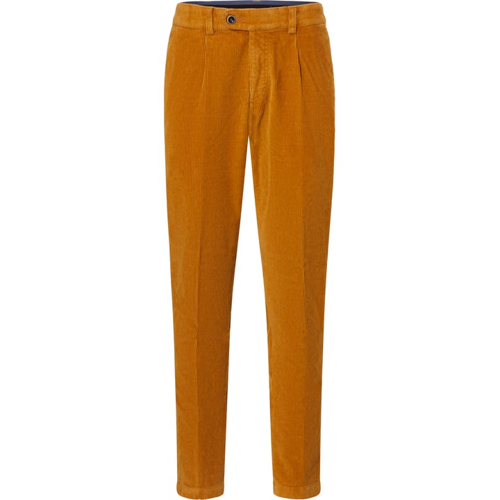 Henk ter Horst pantaloni chino in velluto a coste di cotone stretch con pince Cognac