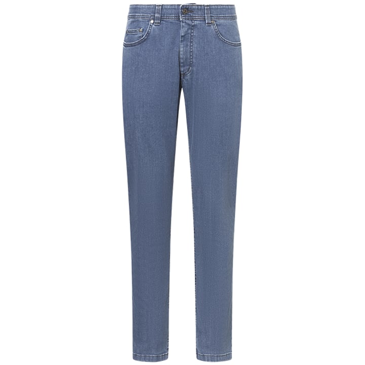 Exner jeans stretch da uomo con fascia elastica azzurro