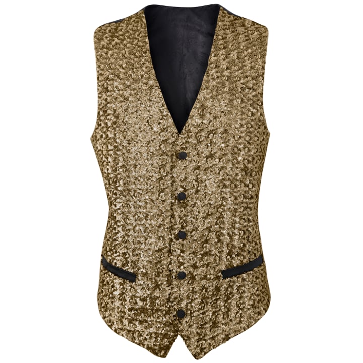 Gilet da Sposo Henk ter Horst Oro Paillettes | Fodera Paisley | Bottoni in Raso Nero