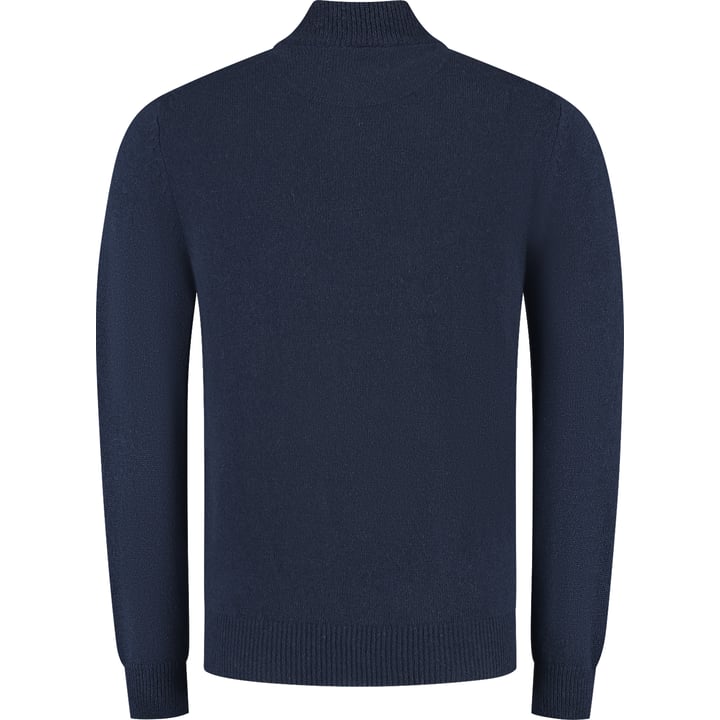 Maglione Baileys norvegese | 100% Lana d'agnello | Pied-de-poule blu e rosso | Zip | Modern Fit
