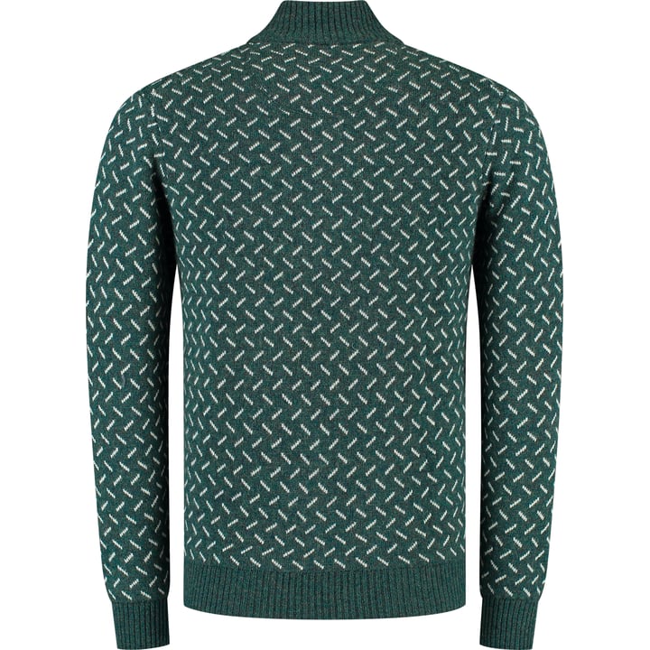 Maglione Norvegese Baileys | 100% Lana d'Agnello | Modern Fit | Verde Scuro | con Zip