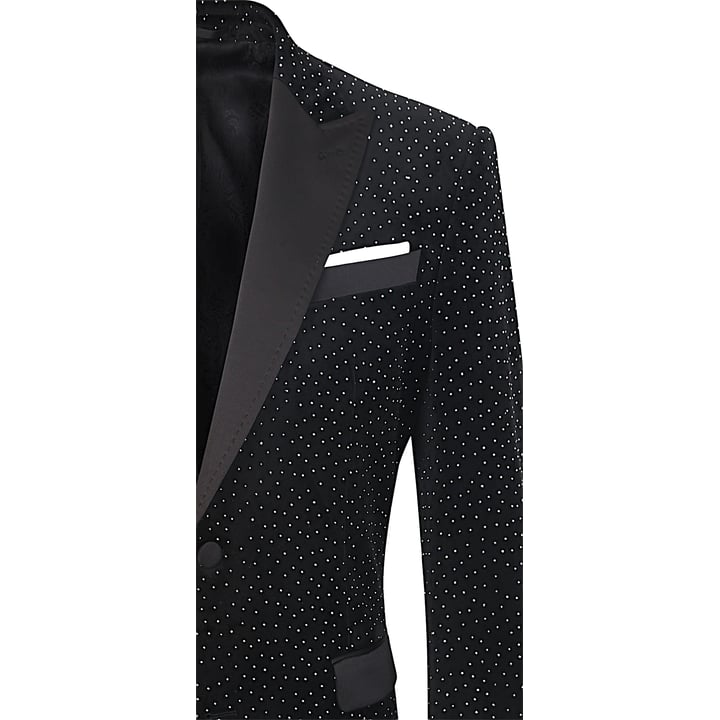 Henk ter Horst giacca in velluto con strass scintillanti nera