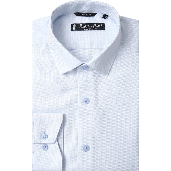 Henk ter Horst camicia business azzurra | dobby 100% cotone | colletto Kent | manica lunga