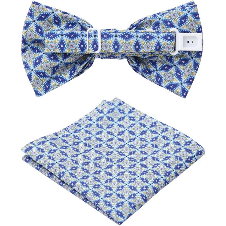 Henk ter Horst papillon 100% cotone con stampa grafica a pois ballonzini blu scuro