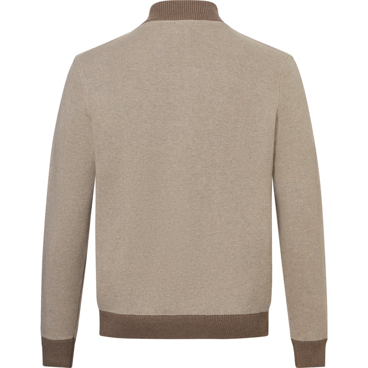 Cardigan con zip foderato, schiena e maniche in maglia Baileys marrone chiaro