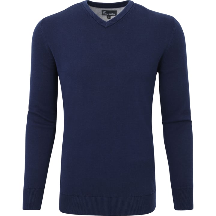 Henk ter Horst Maglione Uomo con Scollo a V | 100% Cotone | Blu Marina
