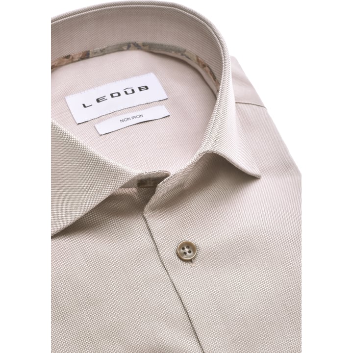 Camicia Ledub Modern Fit motivo fine marrone medio