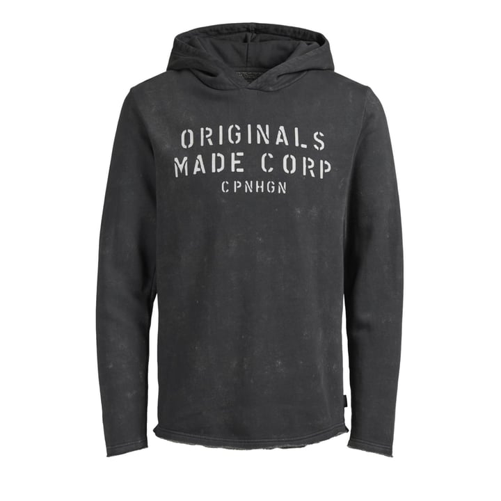 Jack and Jones con cappuccio grigio scuro dello stencil maglione