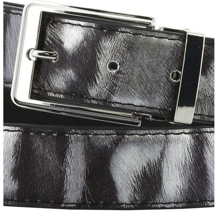 Henk ter Horst cintura in pelle di capra nero/grigio