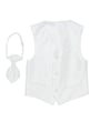 Gilet bambino color avorio con plastron, con Jacquard intessuto