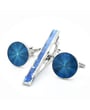 Fermacravatta e gemelli Henk ter Horst smalto blu Argento