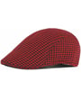 Cappello classico retrò Pied de poule, regolabile e foderato Rosso