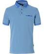 Chris Caine Polo a pois da uomo in azzurro chiaro.