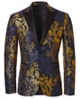 Henk ter Horst - Giacca da smoking in jacquard barocco Blu