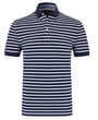 Polo Baileys 100% cotone a maniche corte a righe con colletto e bottoni a contrasto Blu scuro