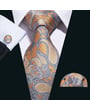 Henk ter Horst, cravatta in seta con gemelli e pochette da taschino, paisley Salmon