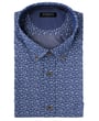 Camicia Pre End 100% cotone, ampia, con colletto button-down, manica corta e taschino sul petto Blu