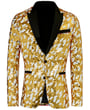 Henk ter Horst giacca da smoking reversibile camo paillettes iridescente con revers a lancia oro