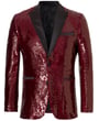 Henk ter Horst giacca da smoking paillettes iridescente con revers a lancia bordeaux