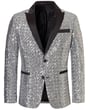 Henk ter Horst Giacca da festa motivo strutturato paillettes iridescenti brillanti giacca da smoking giacca da smoking con revers tagliati Argento