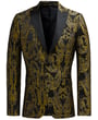Henk ter Horst giacca da smoking jacquard barocco blu