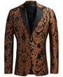 Henk ter Horst giacca da smoking jacquard barocco rossa