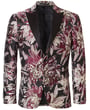 Henk ter Horst giacca da smoking floreale lurex glitter con revers a lancia bordeaux