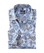 Olymp Luxor - Camicia in cotone con stampa floreale a manica lunga Blu