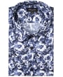 Camicia da uomo grande Pre End a maniche lunghe con stampa floreale Blu scuro