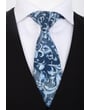 Henk ter Horst cravatta 100% cotone con stampa floreale vintage blu