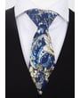 Henk ter Horst | Cravatta 100% cotone | Sfondo blu scuro con motivi paisley e fiori